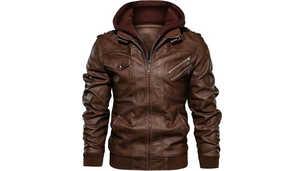 leather motorcycle bomber jacket